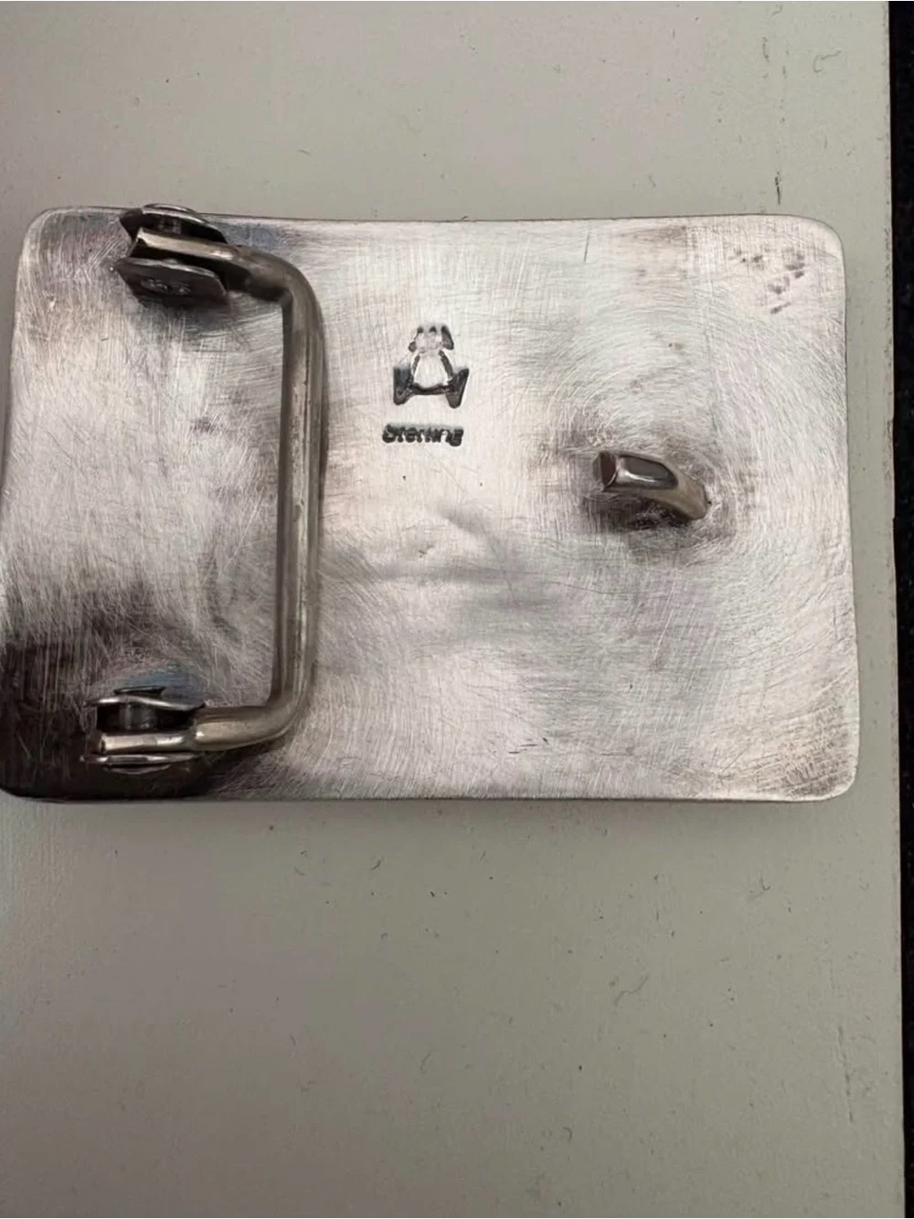 Vintage Hopi Man in the Maze Sterling Silver Belt Buckle